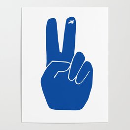 Blue Peace Out Sign Poster
