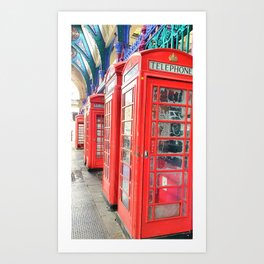 London phoneboxes Art Print