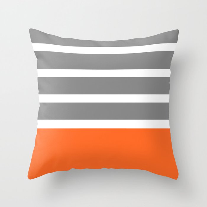 Orange Stripe Throw Pillow