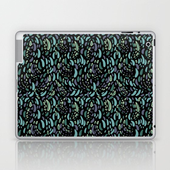 Multi-colour intertwining abstract line pattern - Peacock colours Laptop & iPad Skin