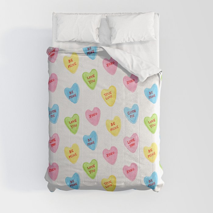 Candy Hearts Colorful  Comforter