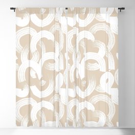 Tor in Tan Blackout Curtain | Zen, Boho, Pattern, Ink, Texture, Illustration, Calming, Watercolor, Geometric, Graphicdesign 