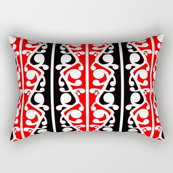 Maori Kowhaiwhai Traditional Pattern Rectangular Pillow