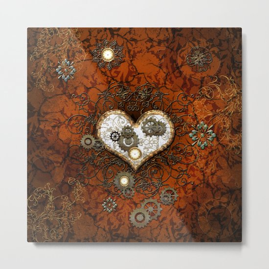 Steampunk, wonderful heart Metal Print