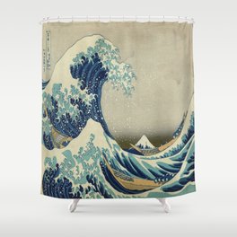 Vintage poster - The Great Wave Off Kanagawa Shower Curtain