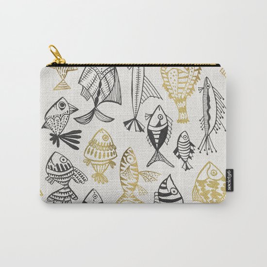 Inked Fish – Black & Gold Carry-All Pouch