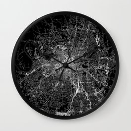 Nashville Black Map Wall Clock