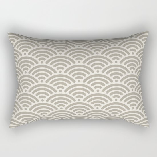Wave Alabaster Blue Gray Rectangular Pillow