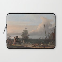 Dutch Ships in the Roads of Texel; in the middle the 'Golden Lion', the Flagship of Cornelis Tromp, Laptop Sleeve