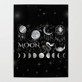 Occult Mystic Moon magic Poster