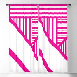Triangle Stripes in Magenta and White Blackout Curtain
