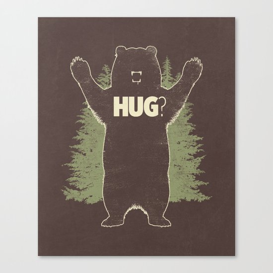 Bear Hug? (dark version) Canvas Print