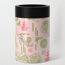 Pink and Green Chinoiserie Can Cooler
