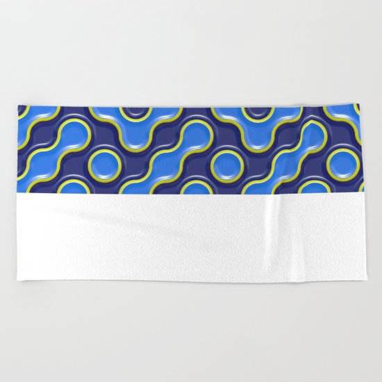 pattern blue 7 Beach Towel