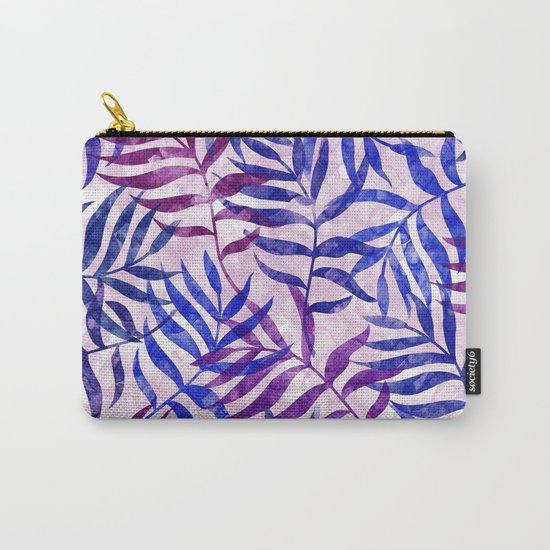 Watercolor Tropical Palm Leaves II Carry-All Pouch