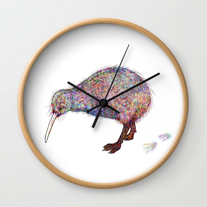 Painted Kiwi Bird Wall Clock