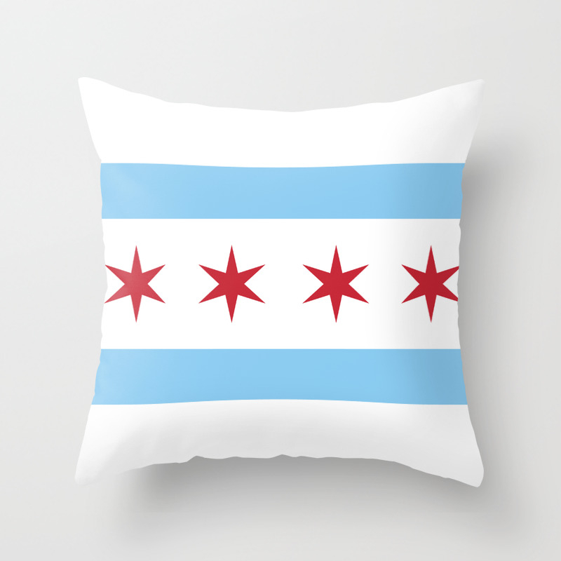 Chicago City Flag Throw Pillow By Chicagorama Society6