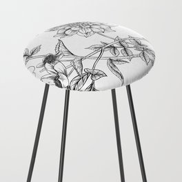 minimal flowers and butterflies Counter Stool