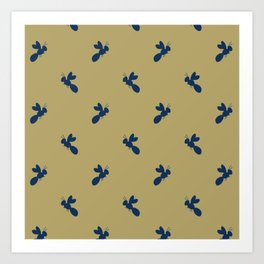 Yellow Jacket in Gold and Blue Art Print
