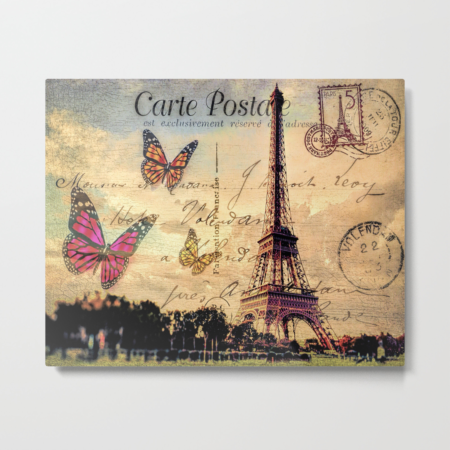 Vintage Paris Carte Postale Metal Print By Augustinet Society6 Vintage Paris Carte Postale Metal Print By Augustinet Society6