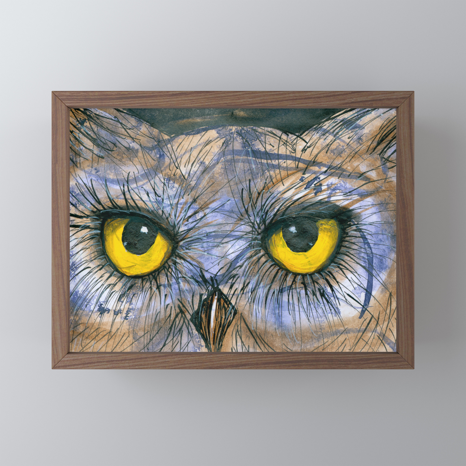 Eyes Of An Owl Framed Mini Art Print By Lenaliluna Society6