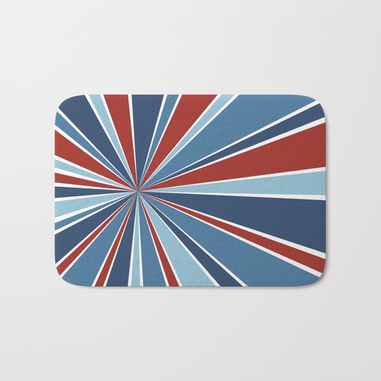 Star Burst Red White and Blue Bath Mat