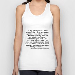 In my younger and more vulnerable years - F Scott Fitzgerald Tank Top