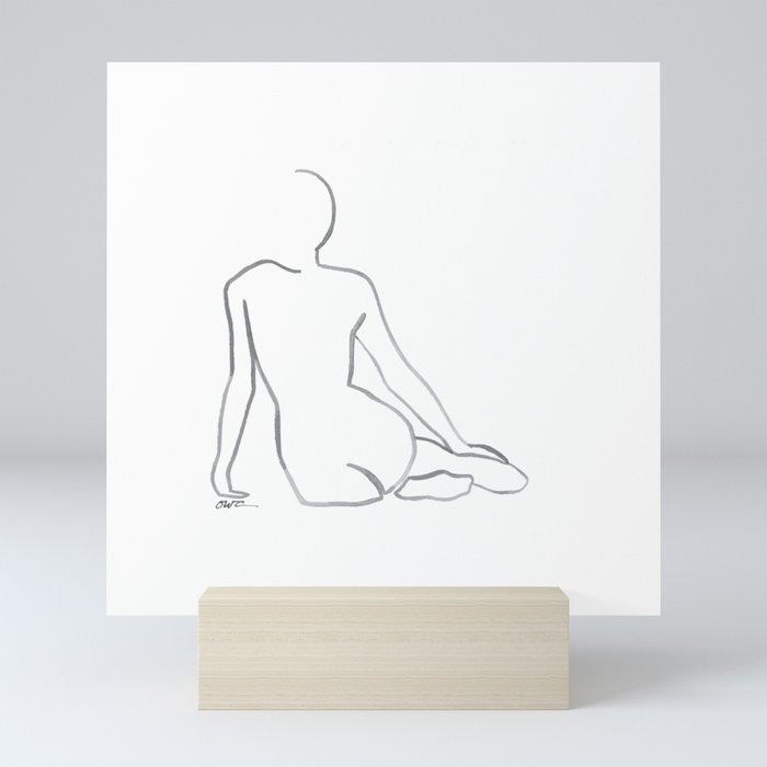 Woman Line Drawing (Backside) Mini Art Print
