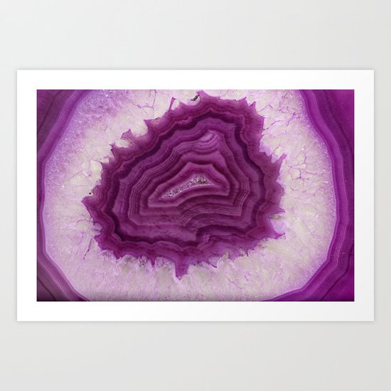 Pink agate crystal Art Print