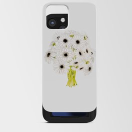 white gerbera flowers ink and watercolor iPhone Card Case