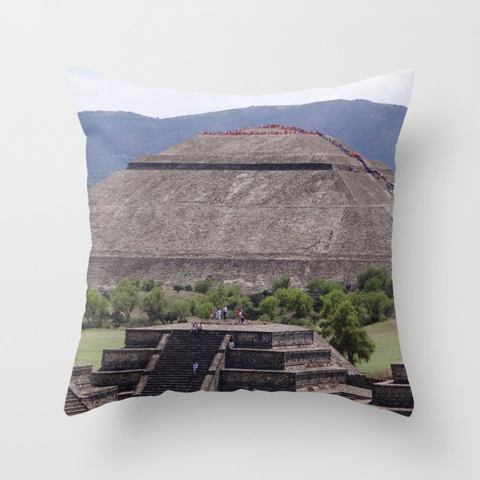 Mexico Photography - Ancient Buildings In The Mexican Nature Throw Pillow