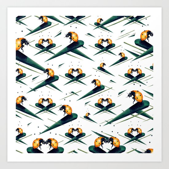 Bugs in Love (Pattern) Art Print