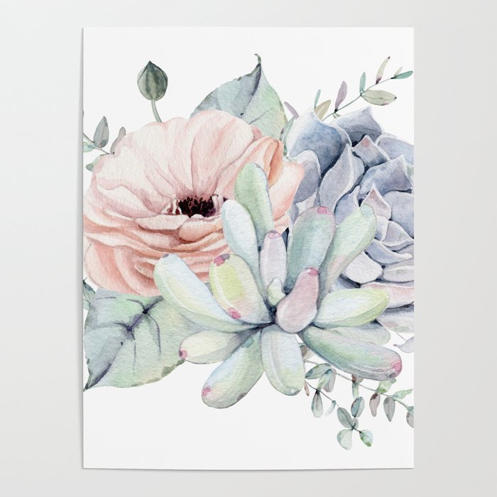 Pretty Succulents by Nature Magick Poster