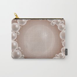 Shiny pearls round frame  Carry-All Pouch