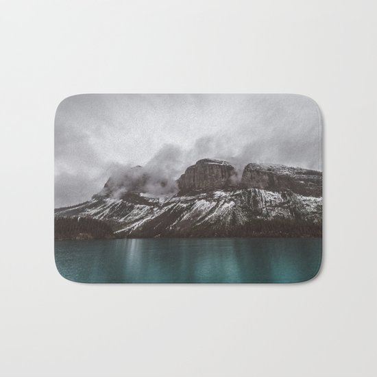 Landscape Maligne Lake Mountain View Photography | Alberta | Canada Bath Mat