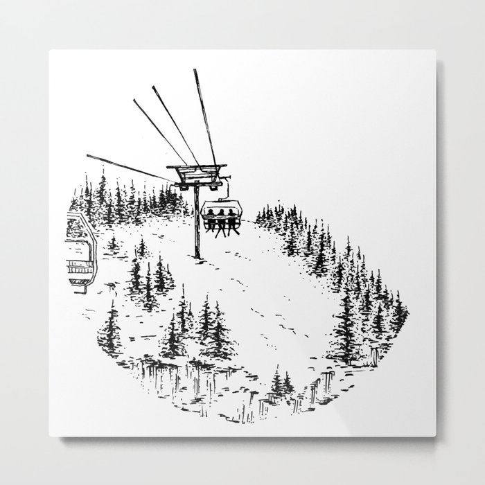 Ski Lift Metal Print