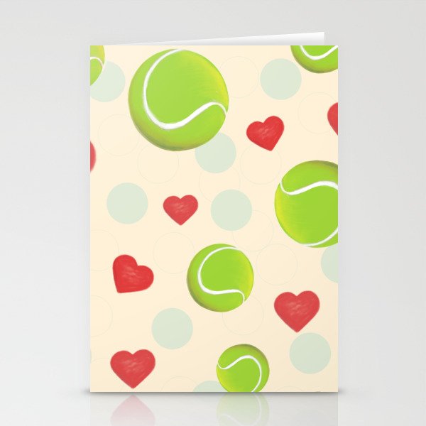 Tennis Love Pattern Stationery Cards