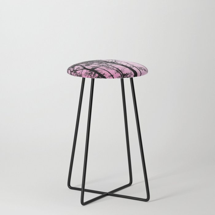 Pink Sky Landscape Photography Counter Stool