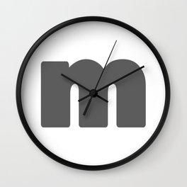 m (Grey & White Letter) Wall Clock
