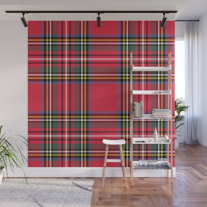 Red & Green Tartan Pattern Wall Mural