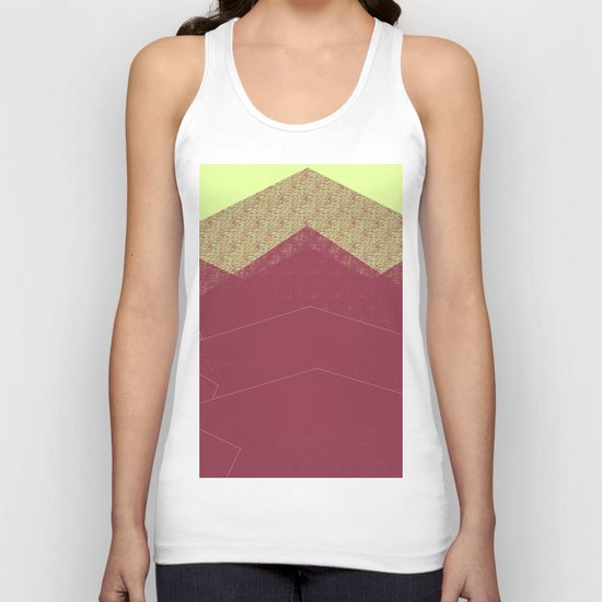 Autumn Red Burgundy Mountain Abstract Unisex Tank Top
