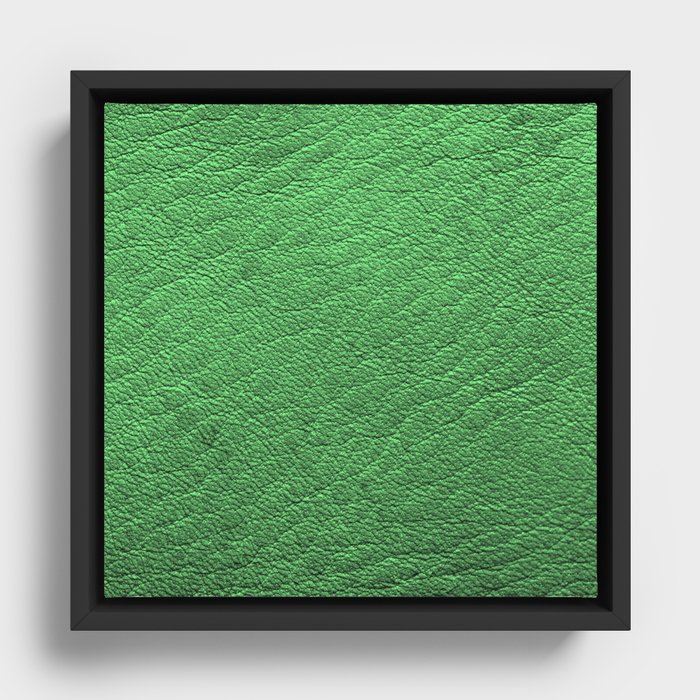 Modern Green Leather Collection Framed Canvas