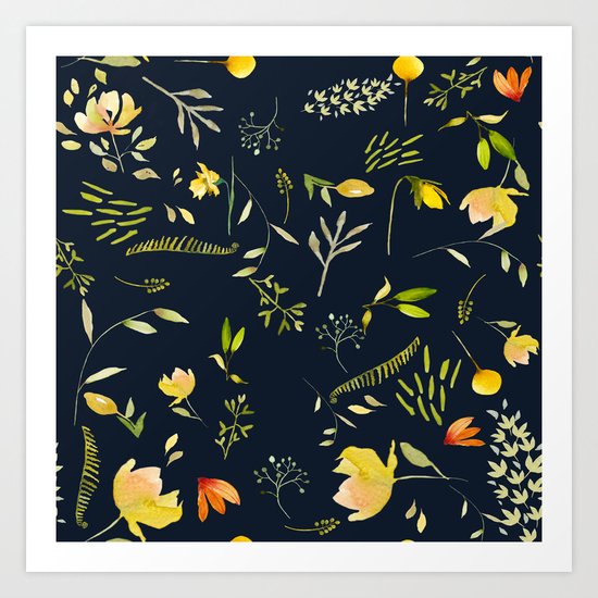 Yellow garden Art Print