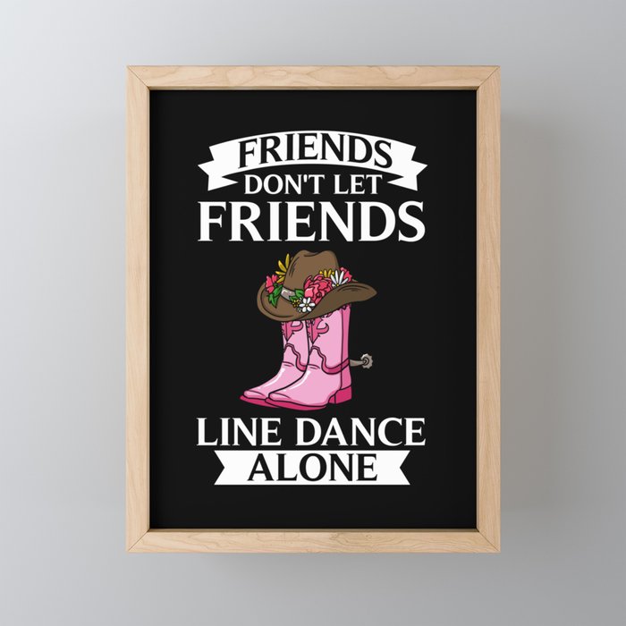 Line Dance Music Song Country Dancing Lessons Framed Mini Art Print