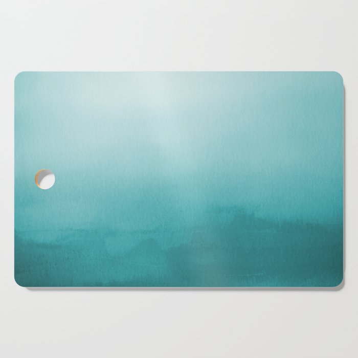 Best Seller Aqua Teal Turquoise Watercolor Ombre Gradient Blend Abstract Art - Aquarium SW 6767 Cutting Board