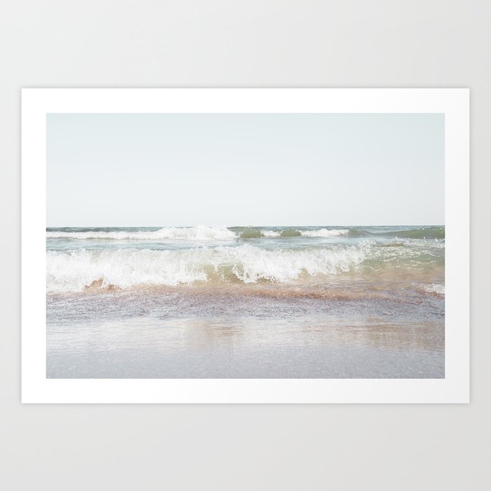 Ocean Waves | Pink Sand | Landscape Photography | Seascape  Art Print