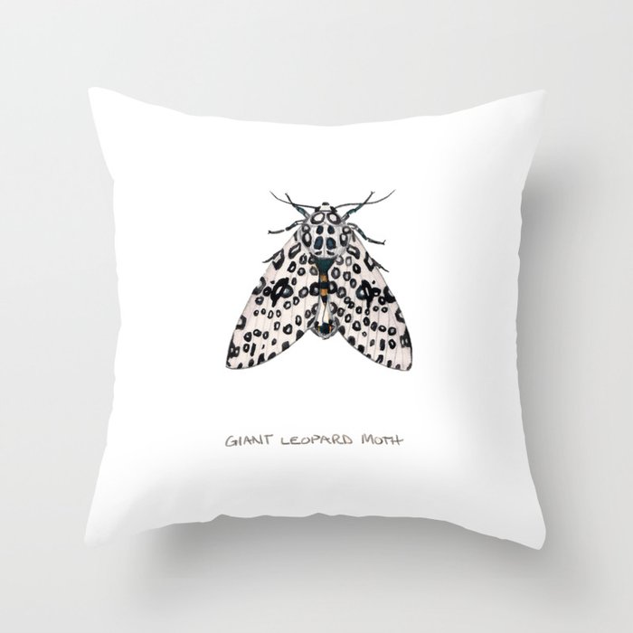 Giant Leoprd Moth Throw Pillow
