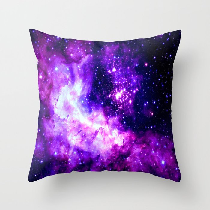 Purple Galaxy : Celestial Fireworks Throw Pillow