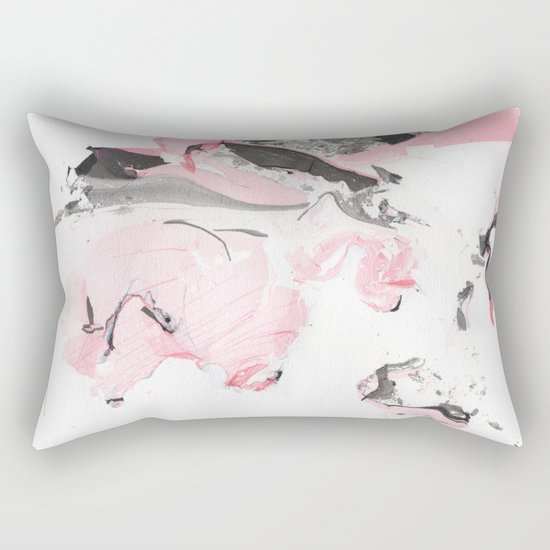 Pink and grey marble Rectangular Pillow