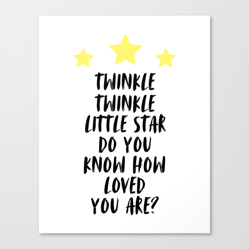 Twinkle Twinkle Little Star Kids Room Decor Typography Baby